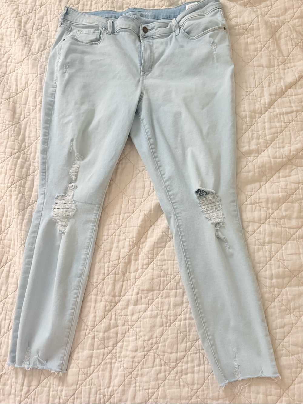 Old Navy Light Blue Distressed Rockstar Jeggings